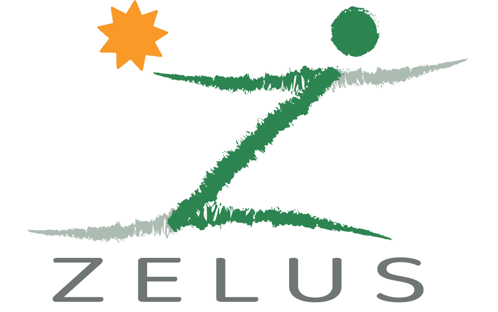 Zelus logo with name